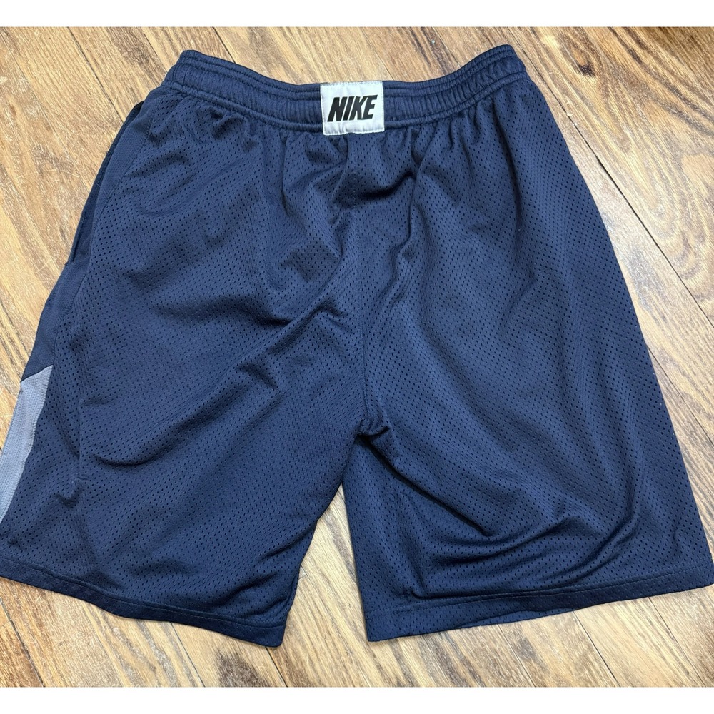 Vintage-Style Nike Dri-FIT Mesh Basketball Shorts - Navy Blue (Size Small)